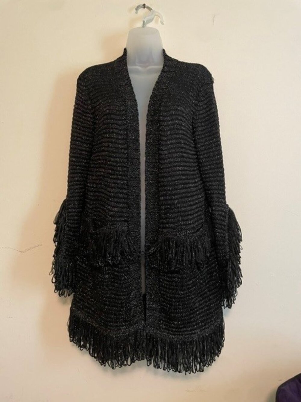 Missoni Black Fringed Sweater /Cardigan